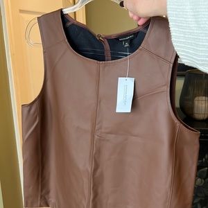 Faux leather tank in M. Banana Republic. NWT